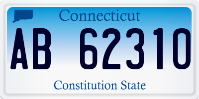 CT license plate AB62310