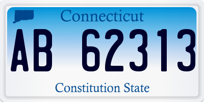 CT license plate AB62313