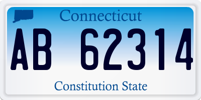 CT license plate AB62314