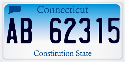 CT license plate AB62315