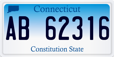 CT license plate AB62316