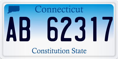 CT license plate AB62317