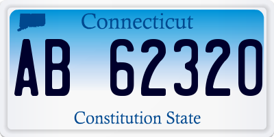 CT license plate AB62320