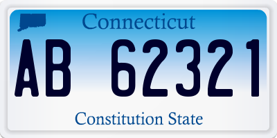 CT license plate AB62321