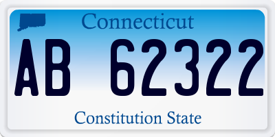 CT license plate AB62322