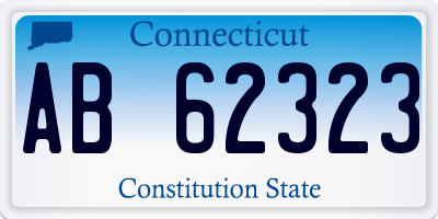 CT license plate AB62323