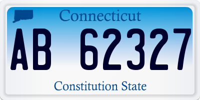 CT license plate AB62327