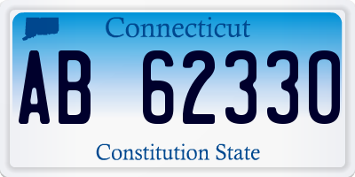 CT license plate AB62330