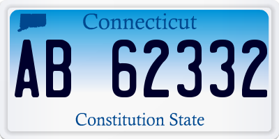 CT license plate AB62332