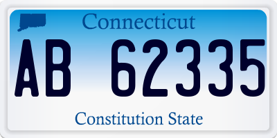 CT license plate AB62335