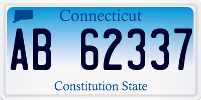 CT license plate AB62337