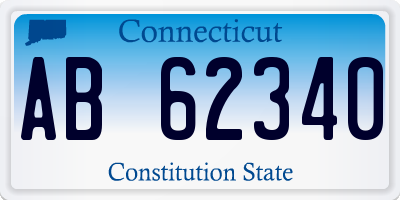 CT license plate AB62340