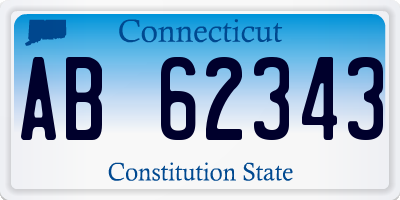 CT license plate AB62343