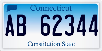 CT license plate AB62344