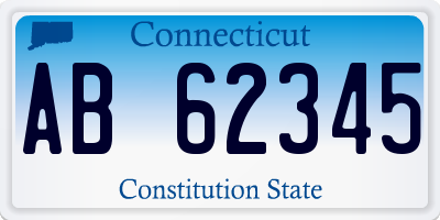 CT license plate AB62345