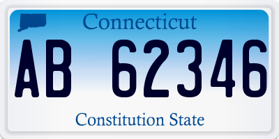 CT license plate AB62346