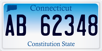 CT license plate AB62348