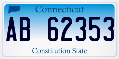 CT license plate AB62353