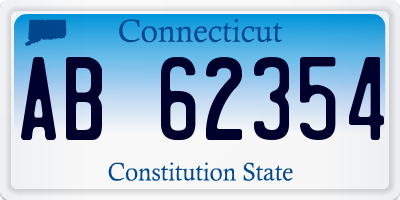 CT license plate AB62354