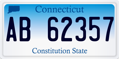 CT license plate AB62357