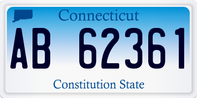 CT license plate AB62361