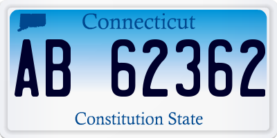 CT license plate AB62362