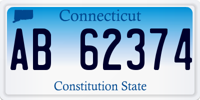 CT license plate AB62374