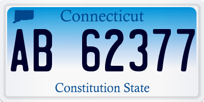 CT license plate AB62377