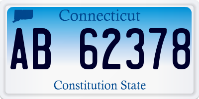 CT license plate AB62378