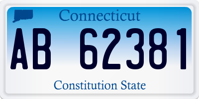 CT license plate AB62381