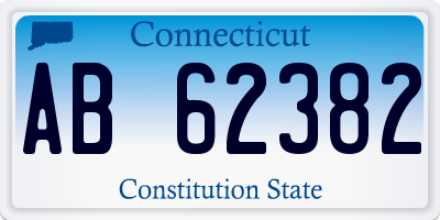 CT license plate AB62382