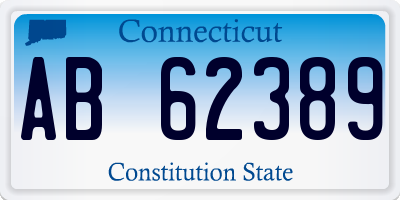 CT license plate AB62389