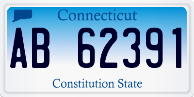 CT license plate AB62391