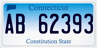 CT license plate AB62393