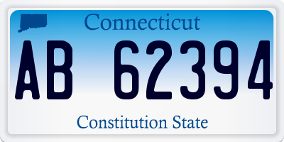 CT license plate AB62394