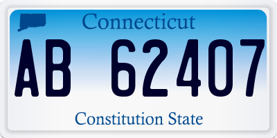 CT license plate AB62407