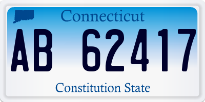 CT license plate AB62417