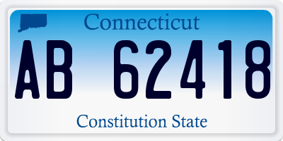 CT license plate AB62418