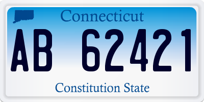 CT license plate AB62421