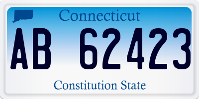 CT license plate AB62423