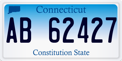 CT license plate AB62427