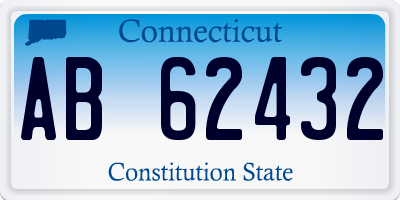 CT license plate AB62432