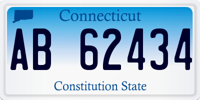 CT license plate AB62434