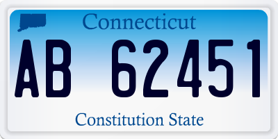 CT license plate AB62451