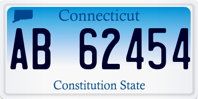 CT license plate AB62454