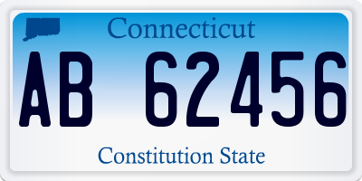 CT license plate AB62456