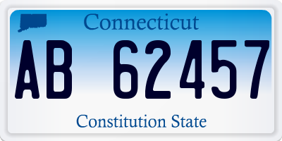 CT license plate AB62457