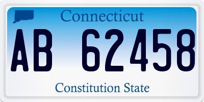 CT license plate AB62458