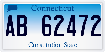 CT license plate AB62472