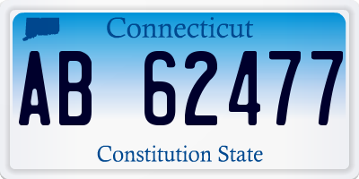 CT license plate AB62477